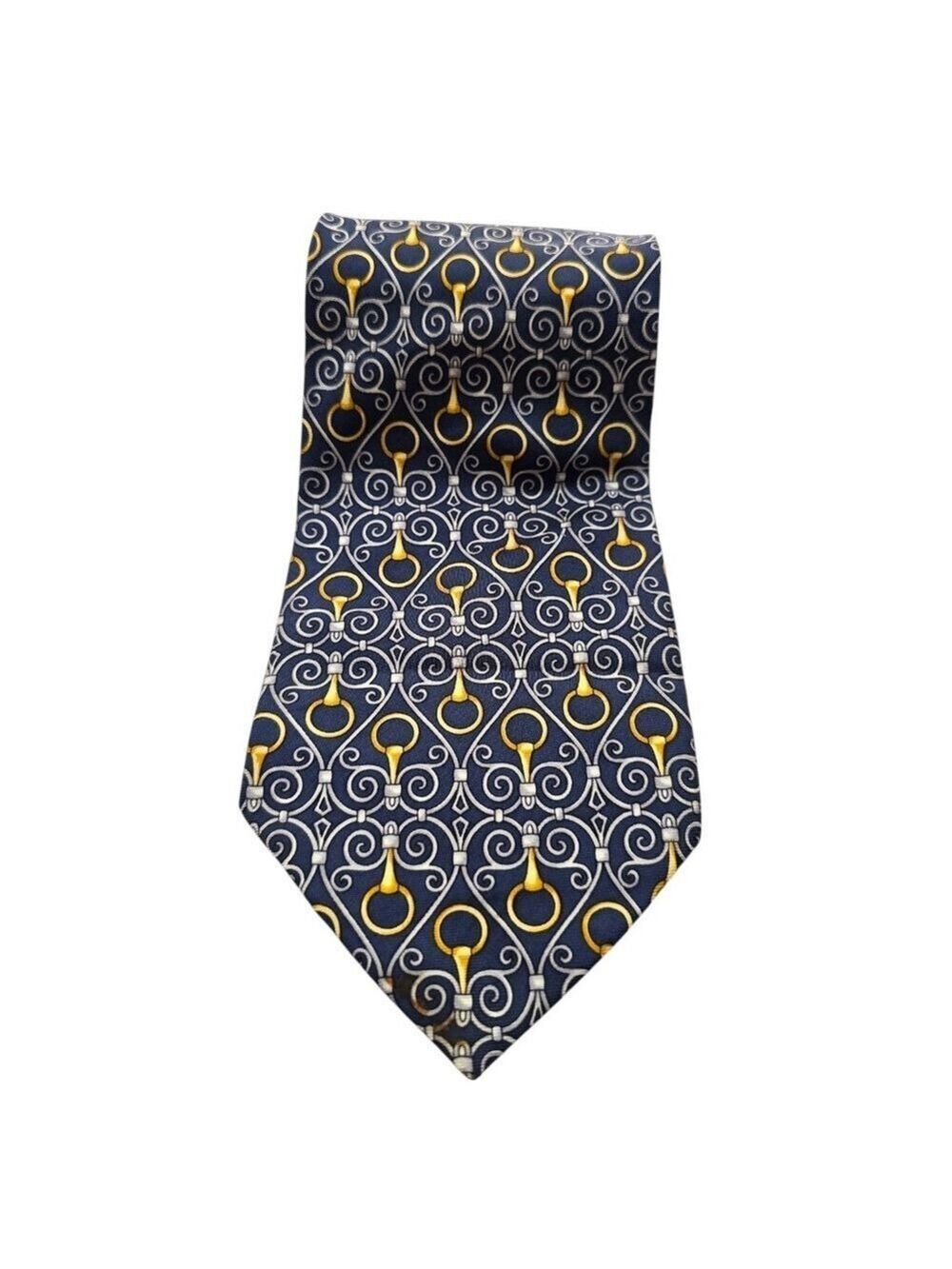 Paolo Gucci Vintage Hand Finished Italian Silk Horsebit Tie